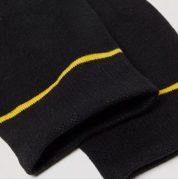 NWT Unisex Dr. Martens The Lightweight Doc Black Socks with Yellow Accents - Picture 3 of 7